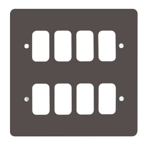 Hager WMGP8G 8 Gang Grid Plate Grey