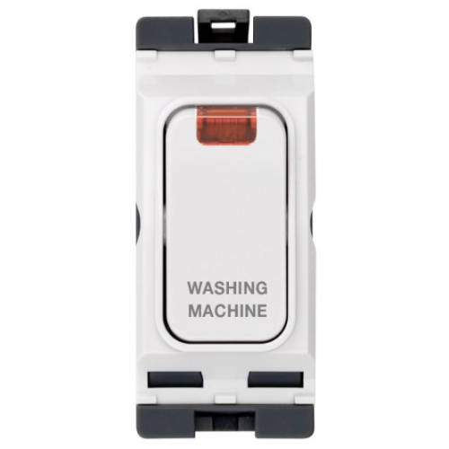 Hager WMGSDP2N/WM 20a DP Grid Switch + Neon *Washing Machine*