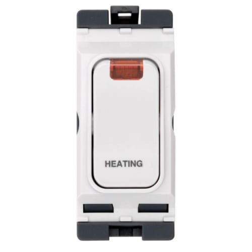 Hager WMGSDP2N/HTG 20a DP Grid Switch + Neon *Heating*