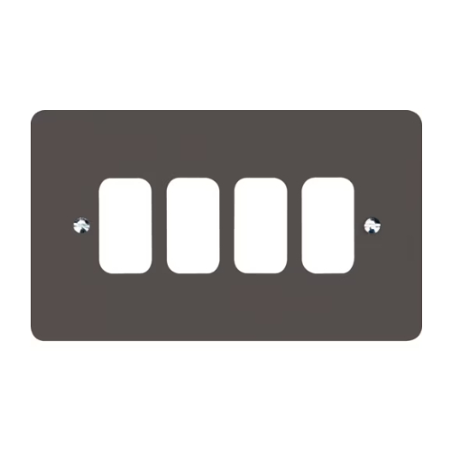 Hager WMGP4G 4 Gang Grid Plate Grey