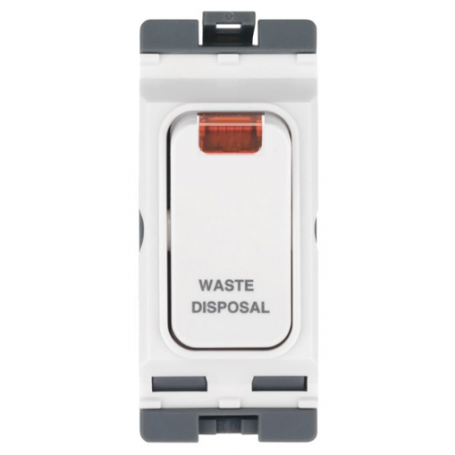 Hager WMGSDP2N/WD 20a DP Grid Switch + Neon *Waste Disposal*