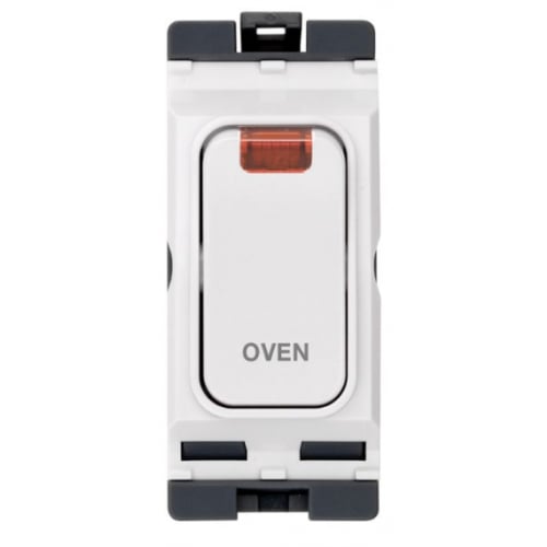 Hager WMGSDP2N/OV 20a DP Grid Switch + Neon *Oven*
