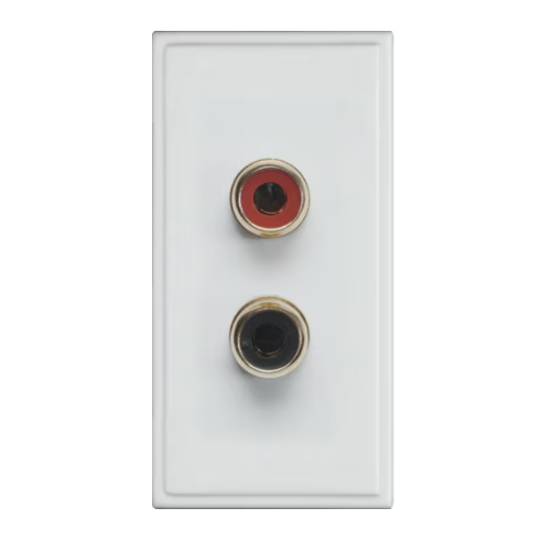 Hager WMMPP Phono Plugs Red/Black Euro Module