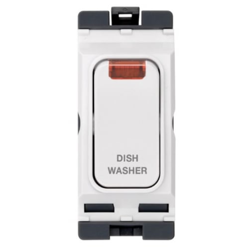 Hager WMGSDP2N/DW 20a DP Grid Switch + Neon *Dish Washer*