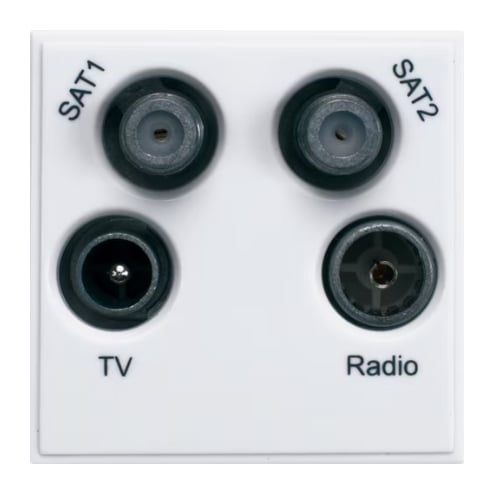 Hager WMMQX Quadplexer TV/SAT/FM/RTRN Euro Module