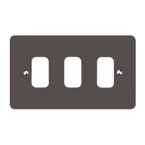 Hager WMGP3G 3 Gang Grid Plate Grey