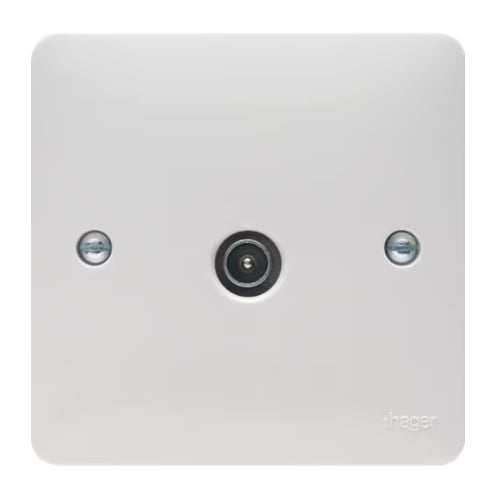 Hager WMTVM Single Co-ax TV Socket Male
