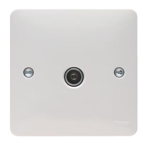 Hager WMTVF Single Co-ax TV Socket Female
