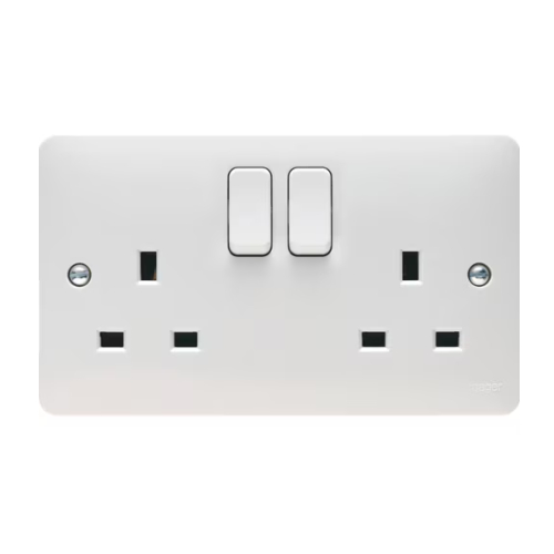 Hager WMSS82 13a 2 Gang DP Switched Socket