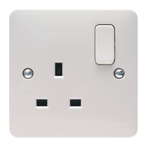 Hager WMSS81 13a 1 Gang DP Switched Socket