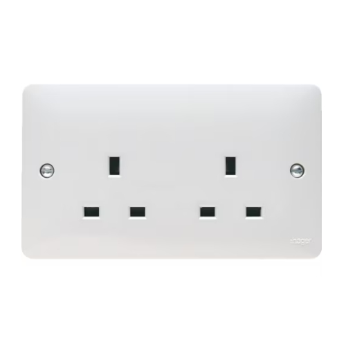 Hager WMS82 13a 2 Gang Unswitched Socket