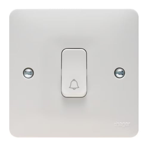 Hager WMPS12RB Retractive Switch with Bell Symbol