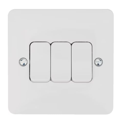 Hager WMPS32 10a 3 Gang 2 Way Switch