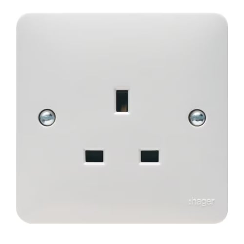 Hager WMS81 13a 1 Gang Unswitched Socket
