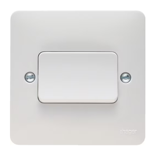 Hager WMPS12W 10a 1 Gang 2 Way Switch Wide Rocker