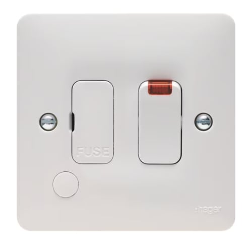 Hager WMSSU83FON 13a DP Switched Spur + Flex Outlet + Neon