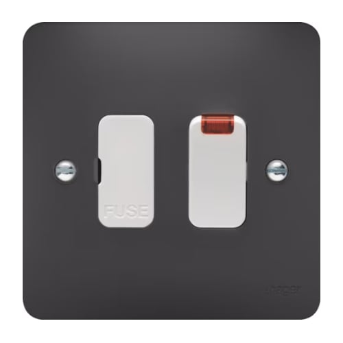 Hager WMSSU83NG 13a DP Switched Spur + Neon Grey