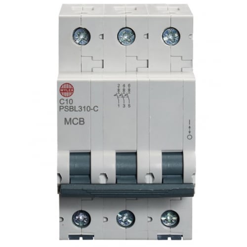 Wylex PSBL310-C 10 Amp Type C 10kA Triple Pole MCB