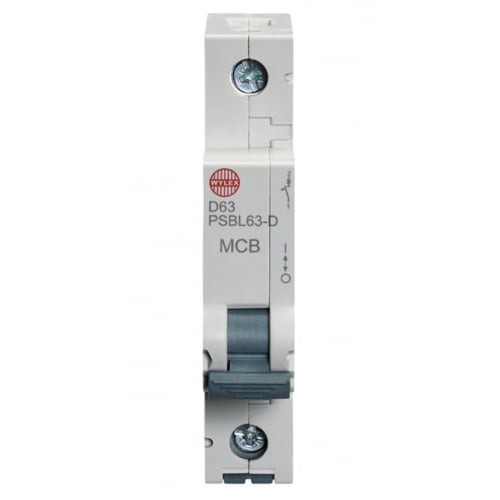 Wylex PSBL63-D 63 Amp Type D 10kA Single Pole MCB