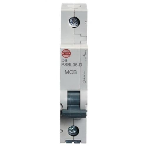 Wylex PSBL06-D 6 Amp Type D 10kA Single Pole MCB