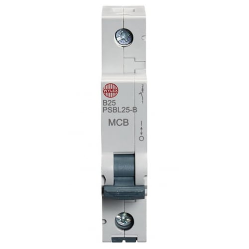 Wylex PSBL25-B 25 Amp Type B 10kA Single Pole MCB