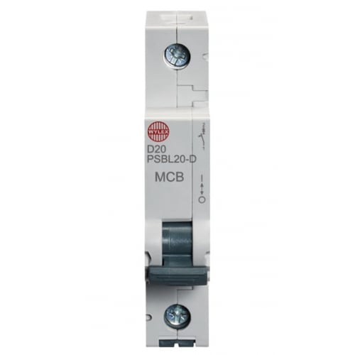 Wylex PSBL20-D 20 Amp Type D 10kA Single Pole MCB