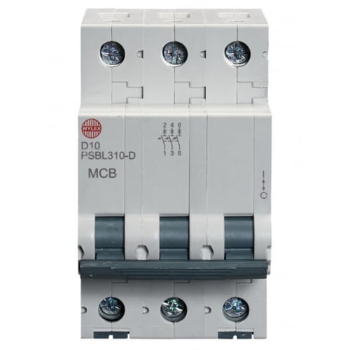 Wylex PSBL310-D 10 Amp Type D 10kA Triple Pole MCB