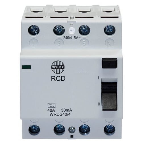 Wylex Lifeline WRDS40/4 40 Amp 30ma trip 4 Pole 4 module Type A RCD