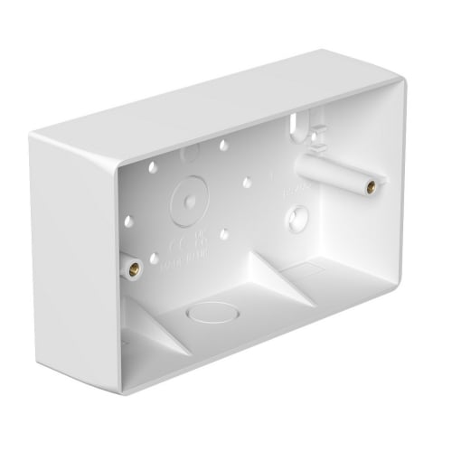 Marshall Tufflex MSSB74WH 2 Gang 44mm Round Cornered PVC Box with 3 x MMT2 knockout + 3 x 20mm Knockout