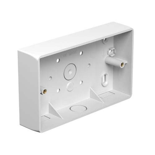 Marshall Tufflex MSSB94WH 2 Gang 32mm Round Cornered PVC Box with 3 x MMT2 knockout + 3 x 20mm Knockout