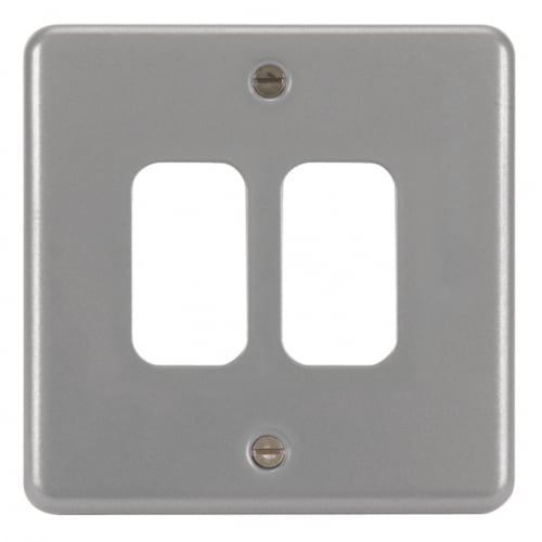 Hager WPGP2BKO 2 Gang Grid Plate complete with Surface Box