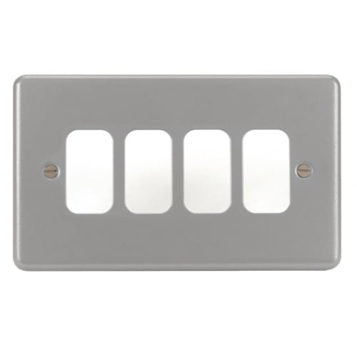 Hager WPGP4BKO 4 Gang Grid Plate complete with Surface Box