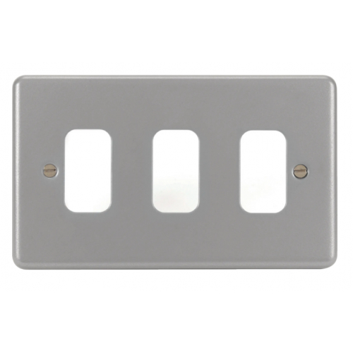 Hager WPGP3BKO 3 Gang Grid Plate complete with Surface Box