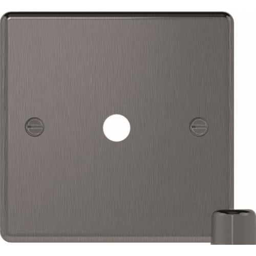 Hager WRDRP1BSKIT 1 Gang Dimmer Plate Kit Brushed Steel