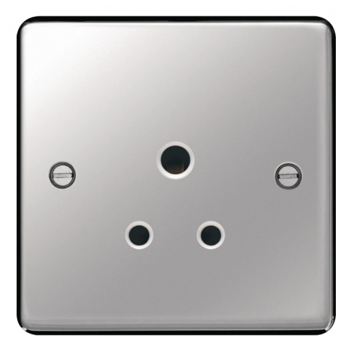 Hager WRS51PSW 1 Gang 5a Unswitched Socket Polished Steel/White Insert