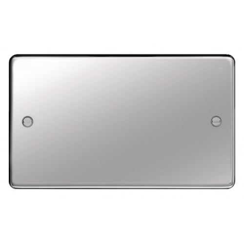 Hager WRP2PS 2 Gang Blank Plate Polished Steel
