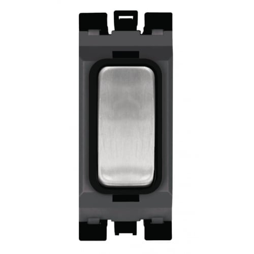 Hager WMGS22RBSB 20a 2 way Retractive Switch Brushed Steel/Black Insert