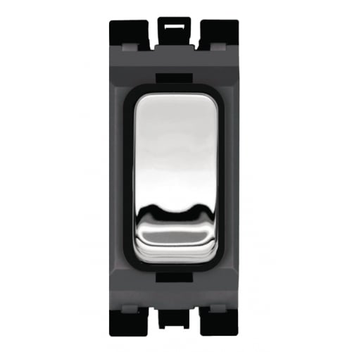 Hager WMGS16PSB 20a Intermediate Grid Switch Polished Steel/Black Insert