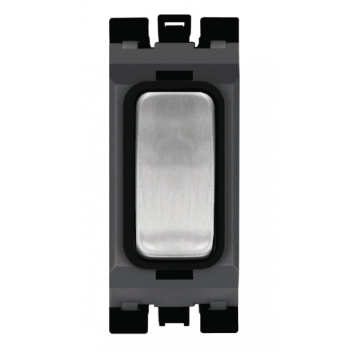 Hager WMGS12BSB 20a 2 Way Grid Switch Brushed Steel/Black Insert
