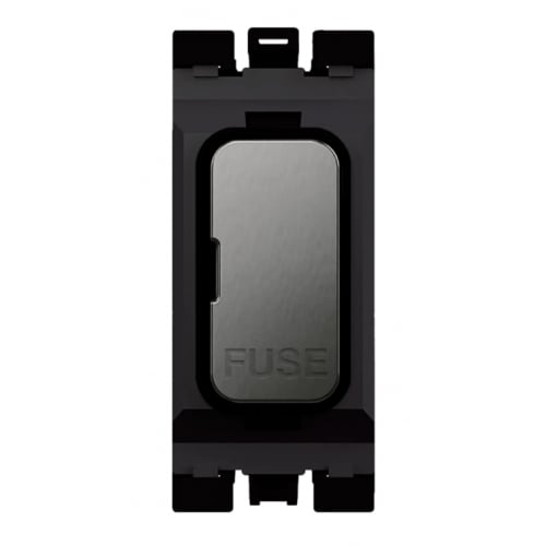 Hager WMGFU13BSB 13a Fuse Carrier Brushed Steel/Black Insert