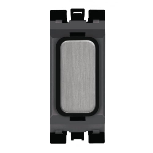 Hager WMGB1BSB Grid Blank Brushed Steel/Black Insert