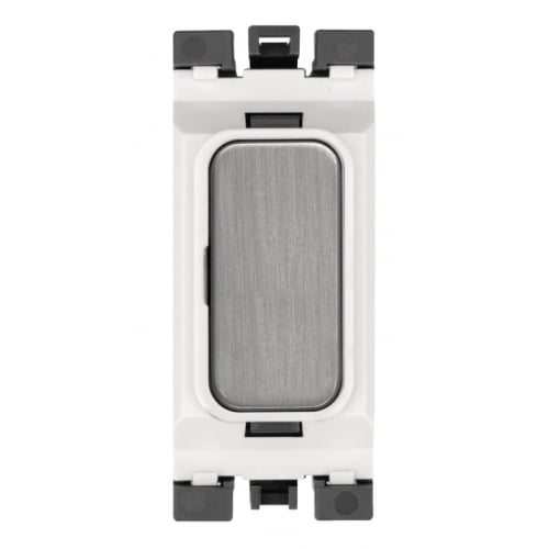 Hager WMGB1BSW Grid Blank Brushed Steel/White Insert