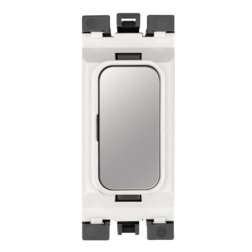 Hager WMGB1PSW Grid Blank Polished Steel/White Insert