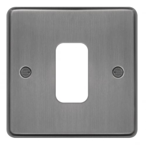 Hager WRGP1BS 1 Gang Grid Plate Brushed Steel