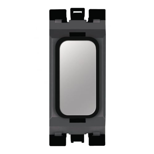 Hager WMGB1PSB Grid Blank Polished Steel/Black Insert