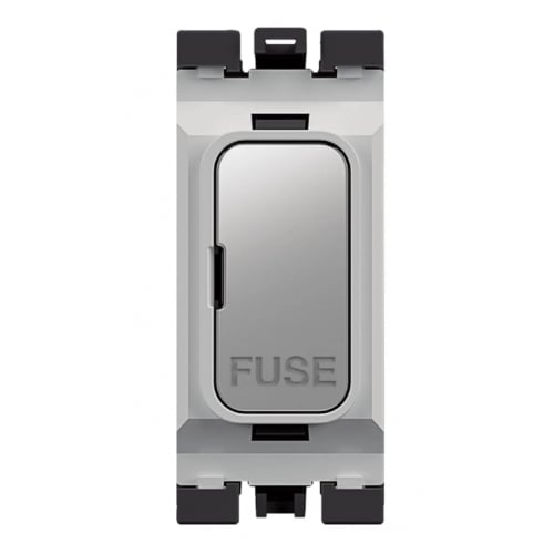 Hager WMGFU13PSW 13a Fuse Carrier Polished Steel/White Insert