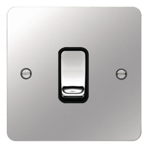 Hager WFPS16PSB Intermediate Switch Polished Steel/Black Insert