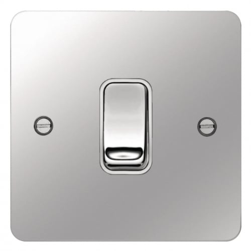 Hager WFPS16PSW Intermediate Switch Polished Steel/White Insert
