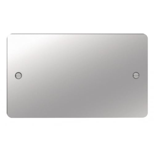 Hager WFP2PS 2 Gang Blank Plate Polished Steel