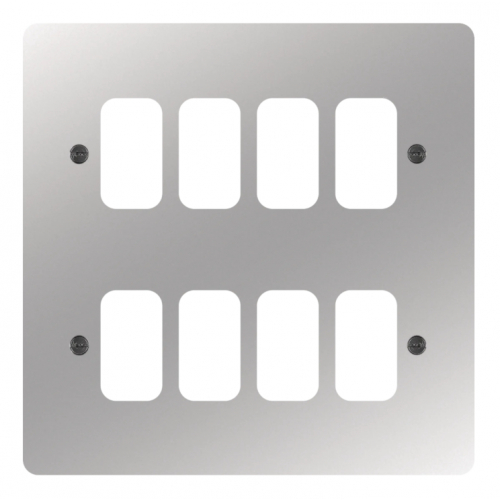 Hager WFGP8PS 8 Gang Grid Plate Polished Steel